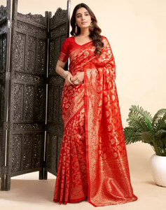 PHEASANT Woven Kanjivaram Pure Silk, Jacquard Saree