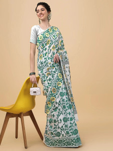 ANISSA SAREE Woven Jamdani Cotton Blend Saree