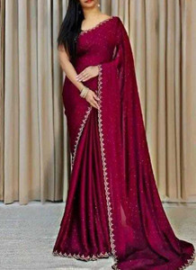 ELITEFOLIO Self Design Bollywood Net Saree