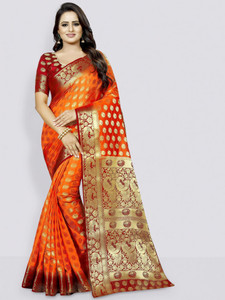 Perfect Wear Woven Banarasi Cotton Silk, Jacquard Saree