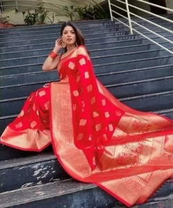 AA AAGIRI Self Design, Woven, Embellished, Applique Banarasi Jacquard, Art Silk Saree