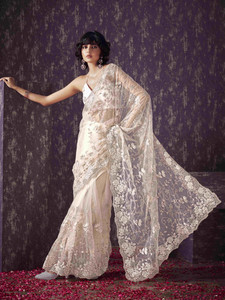 Tikhi Imli Embroidered Bollywood Net Saree