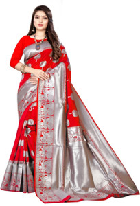 Mionas Woven Kanjivaram Jacquard, Pure Silk Saree