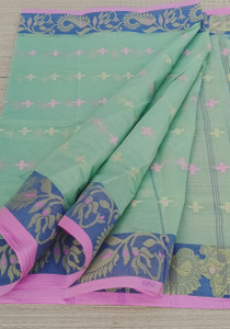 Ganesh plastic and industry Floral Print Tant Pure Cotton Saree