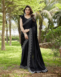 YASHIKA Embellished Bollywood Satin Saree