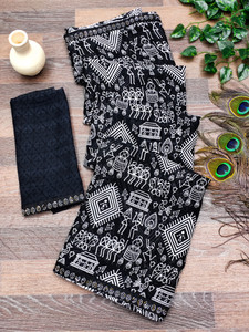 Anand Sarees Embellished, Paisley, Geometric Print Bollywood Georgette Saree