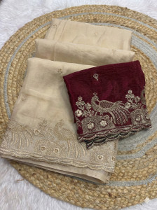 CLICKTHEMALL Embroidered Bollywood Art Silk Saree