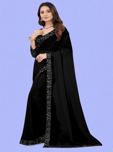 SHELDROM MART Solid/Plain Bollywood Georgette Saree