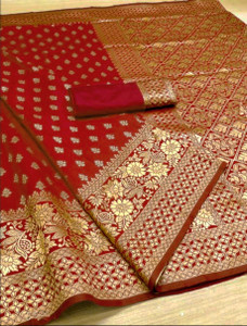 PAVITRAA SAREES Woven Dharmavaram Jacquard Saree