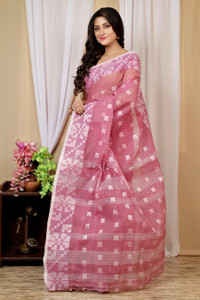 DipDiya Embellished, Woven Tant Pure Cotton Saree