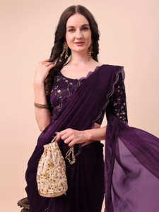Vastramela Embroidered Bollywood Chiffon Saree