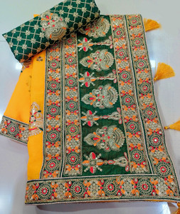 MADHUR HAND WORK ART Embellished, Embroidered Bollywood Silk Blend Saree