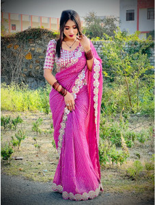 HK TEX Embellished Bollywood Georgette Saree