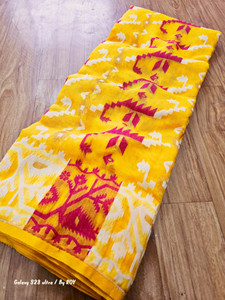 SONGITASAREE Woven Jamdani Cotton Blend Saree