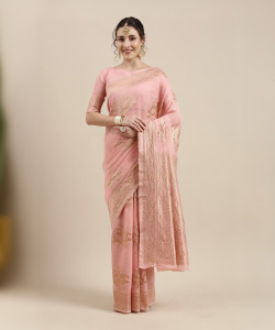 Sareemall Woven Banarasi Linen Saree