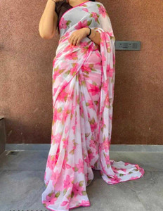 KHIMAJMAAFASHION Printed Daily Wear Chiffon Saree