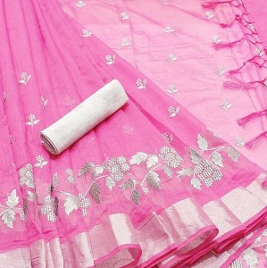 Vleez Embroidered Bollywood Chanderi, Cotton Silk Saree