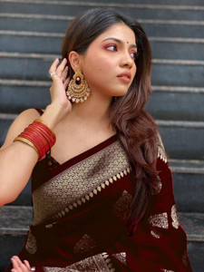Pervas Woven Kanjivaram Cotton Silk, Silk Blend Saree