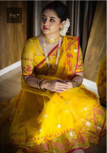 Ethnic weaves Self Design Jamdani Muslin Saree
