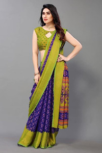 Sanwariya Silks Paisley, Polka Print, Geometric Print, Woven Mysore Brasso, Chiffon Saree