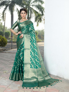 DILSAY Self Design Kanjivaram Organza, Cotton Silk Saree
