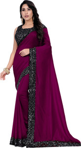 Aadishakti Fashion Solid/Plain Bollywood Art Silk Saree