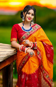 HouseOfCommon Printed Sambalpuri Pure Cotton Saree