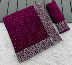 Falcann Embellished Bollywood Georgette Saree