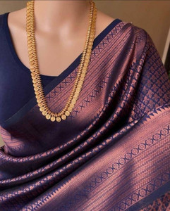 GORAL Printed Kanjivaram Art Silk, Jacquard Saree