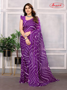 Anand Sarees Graphic Print Bollywood Georgette Saree