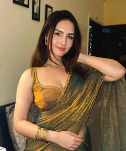 JOVTY Embellished Bollywood Silk Blend Saree