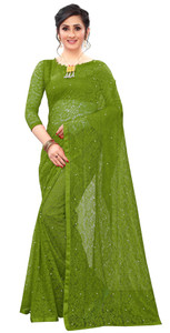 LOROFY Self Design Bollywood Net Saree