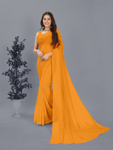 kashvi sarees Solid/Plain Bollywood Georgette Saree