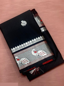 KRIYANSH Printed Paithani Jacquard, Cotton Silk Saree