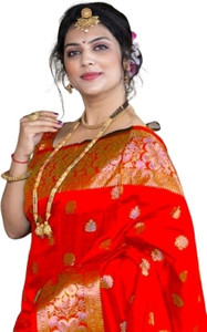 SOMVATI Woven, Self Design, Embellished Kanjivaram Art Silk, Jacquard Saree