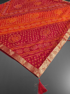 sareya veela Printed Bandhani Georgette Saree