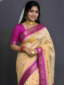 Sijileen Woven, Temple Border Sambalpuri Silk Blend Saree