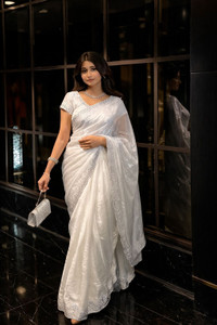 nosequeen Embellished, Self Design Bollywood Jimmy Jimmy Saree