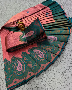 PRANJAL ART Printed, Self Design, Color Block, Digital Print, Embellished, Graphic Print, Floral Print Bollywood Jacquard, Art Silk Saree