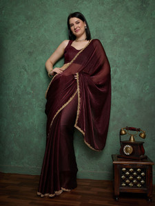 Dhimahi Solid/Plain Bollywood Chiffon Saree