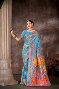 Divastri Woven Bollywood Cotton Blend Saree