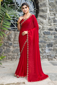 M.S.RETAIL Embellished Bollywood Satin Saree