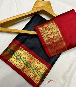 Paramparik Textile Temple Border Mysore Cotton Silk Saree