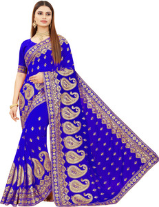 b bella creation Self Design, Embroidered Bollywood Georgette Saree