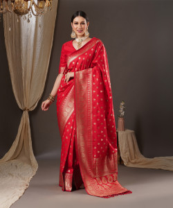 Sareemall Woven Banarasi Silk Blend Saree