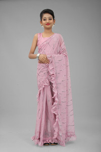 SHREE FASHIONFAB एम्बेलिश्ड बॉलीवुड सुपरनेट साड़ी