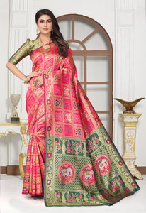 Perfect Wear Woven Patola Cotton Silk, Jacquard Saree