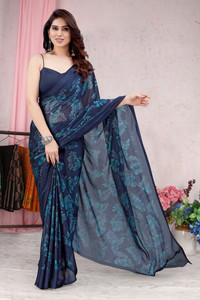 MIRCHI FASHION Printed, Floral Print Daily Wear Chiffon, Georgette Saree