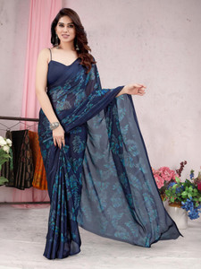MIRCHI FASHION Printed, Floral Print Daily Wear Chiffon, Georgette Saree