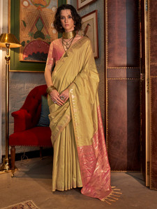 Sareemall Woven Banarasi Tussar Silk Saree